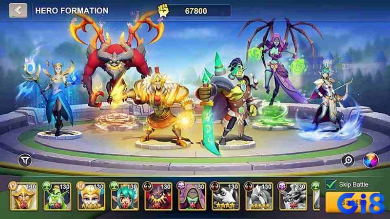Idle Heroes thu hút người chơi bằng đồ họa 2D hoạt hình